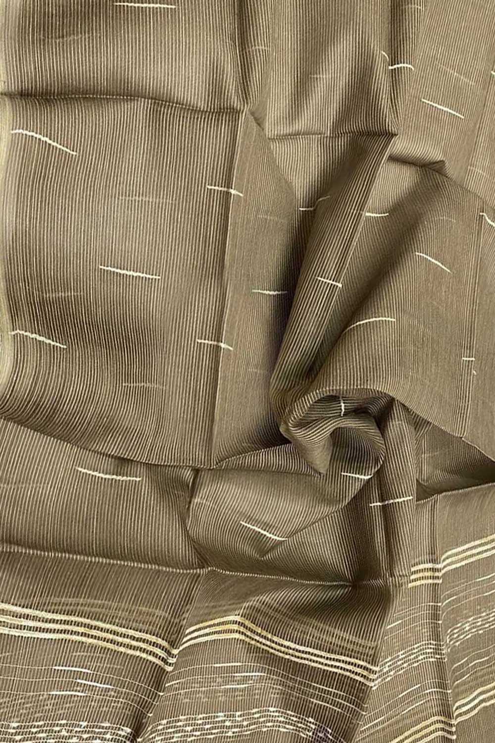 Get Elegant and Luxurious Grey Bhagalpur Tussar Silk Dupatta - Shop Now! - Luxurion World