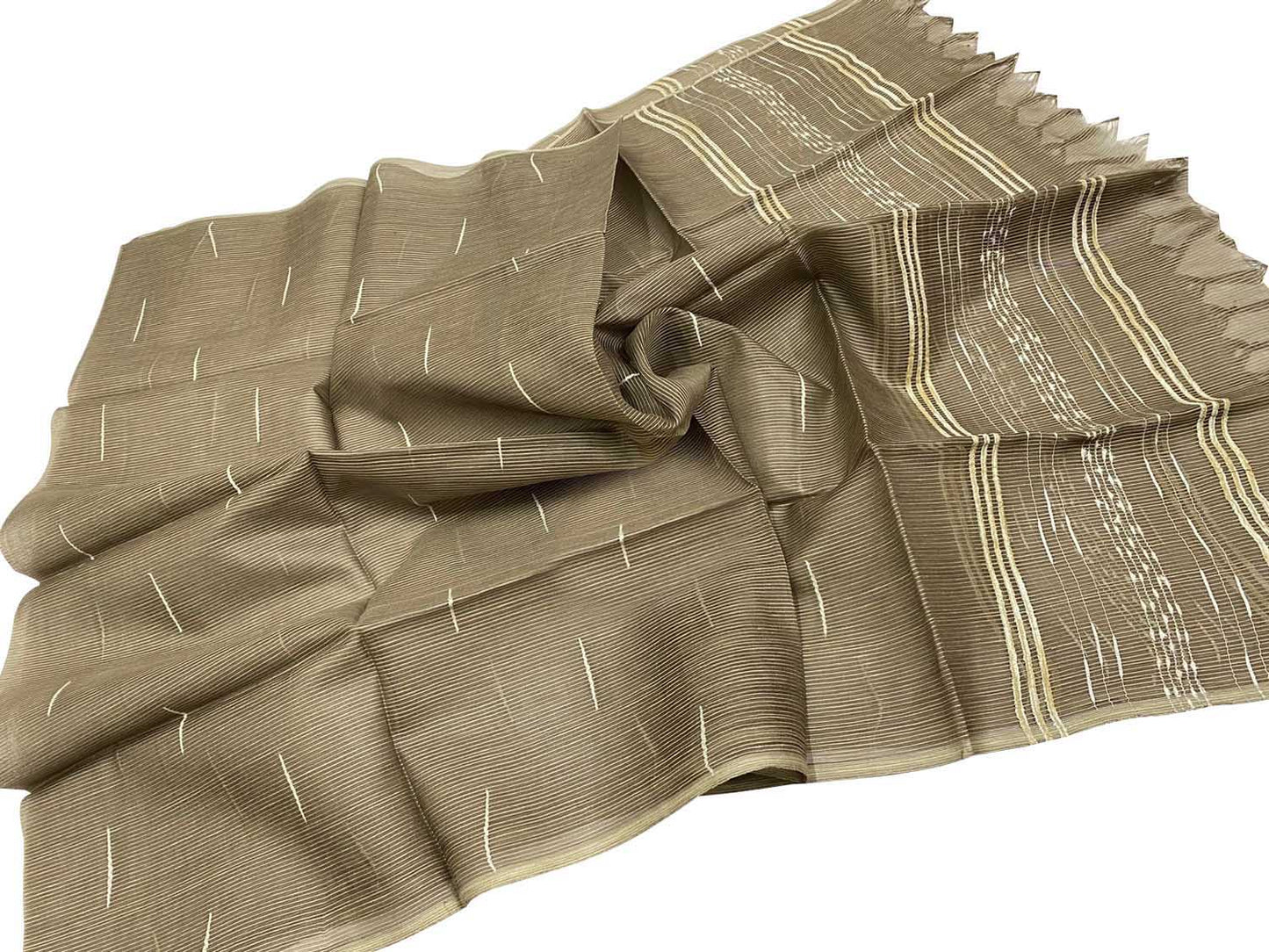 Get Elegant and Luxurious Grey Bhagalpur Tussar Silk Dupatta - Shop Now! - Luxurion World