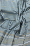 Shop Grey Bhagalpur Pure Tussar Silk Dupatta - Elegant and Timeless - Luxurion World