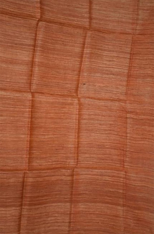 Orange Bhagalpur Tussar Ghicha Silk Dupatta - Luxurion World