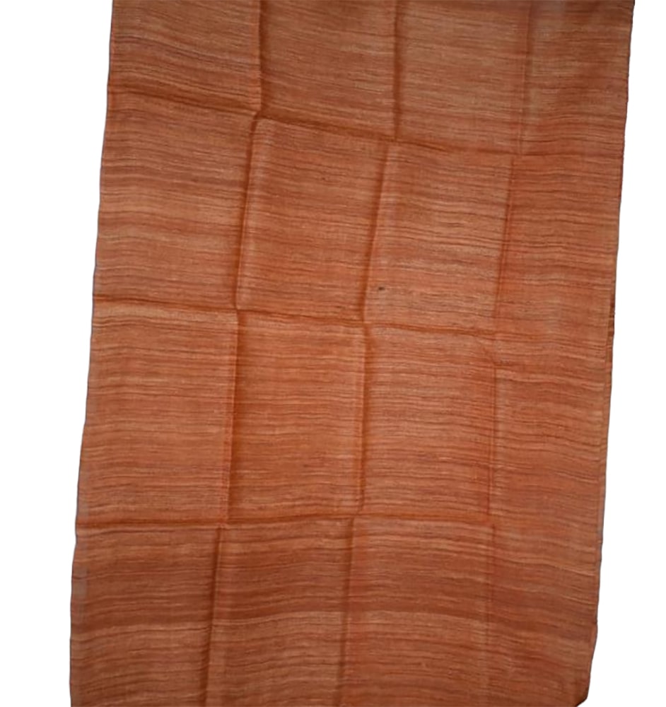 Orange Bhagalpur Tussar Ghicha Silk Dupatta - Luxurion World
