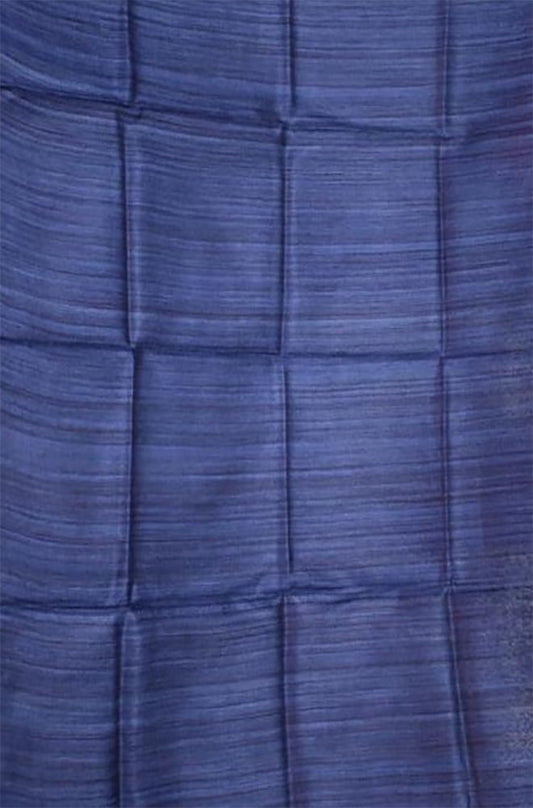 Blue Bhagalpur Tussar Ghicha Silk Dupatta - Luxurion World
