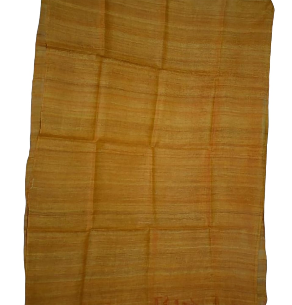 Yellow Bhagalpur Tussar Ghicha Silk Dupatta - Luxurion World