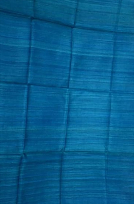 Blue Bhagalpur Tussar Ghicha Silk Dupatta - Luxurion World