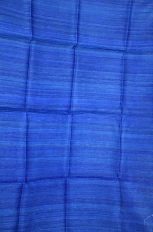 Blue Bhagalpur Tussar Ghicha Silk Dupatta - Luxurion World