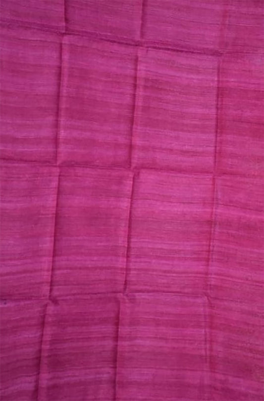 Pink Bhagalpur Tussar Ghicha Silk Dupatta - Luxurion World