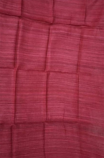Red Bhagalpur Tussar Ghicha Silk Dupatta - Luxurion World