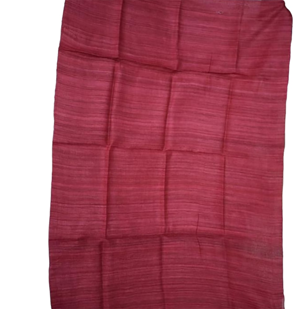 Red Bhagalpur Tussar Ghicha Silk Dupatta - Luxurion World