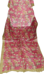 Stunning Pink Pure Tussar Moonga Digital Printed Bhagalpur Dupatta - Luxurion World
