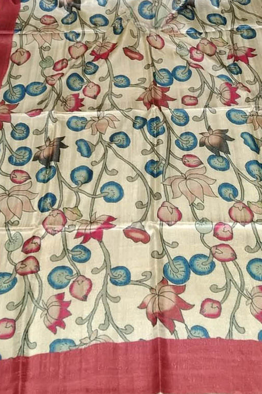 Pastel Tussar Moonga Dupatta: Digital Printed Elegance - Luxurion World