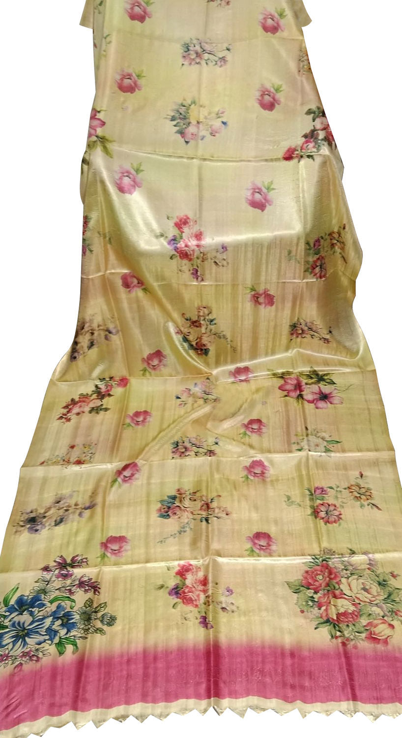 Elegant Pastel Pure Tussar Moonga Digital Printed Bhagalpur Dupatta - Luxurion World