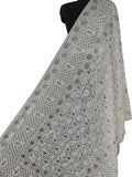 Dyeable Chikankari Hand Embroidered Georgette Dupatta - Luxurion World