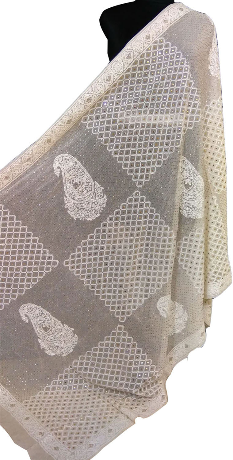 Dazzling Georgette Mukaishwork Dupatta: Vibrant and Versatile! - Luxurion World