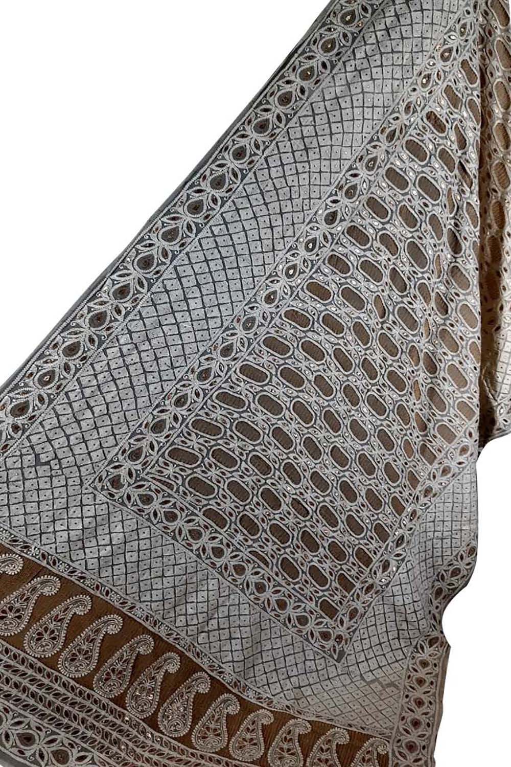 Dazzling Dyeable Georgette Mukaishwork Dupatta - Luxurion World
