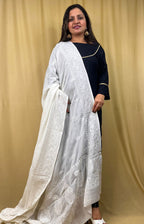 Chic Chikankari Chiffon Dupatta: Dyeable & Embroidered - Luxurion World