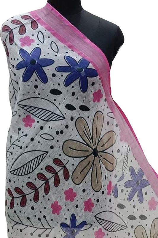 Multicolor Digital Printed Linen Dupatta - Luxurion World