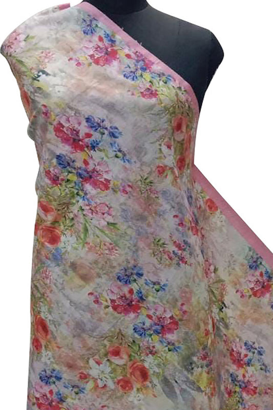 Multicolor Digital Printed Linen Dupatta - Luxurion World