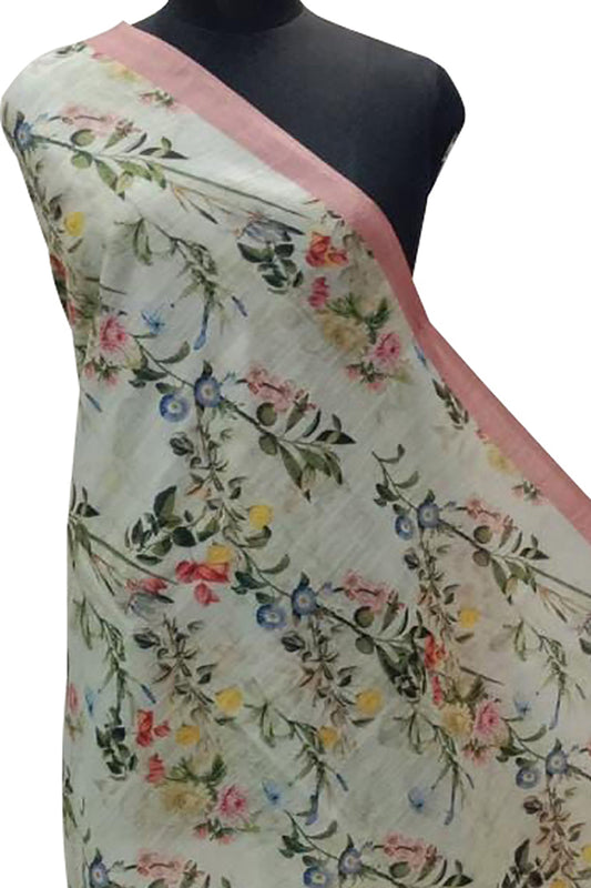 Multicolor Digital Printed Linen Dupatta - Luxurion World