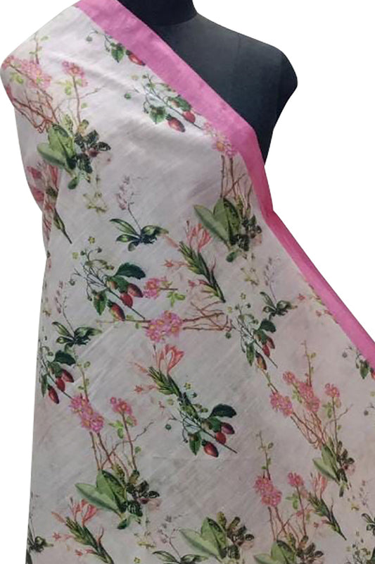 Multicolor Digital Printed Linen Dupatta - Luxurion World