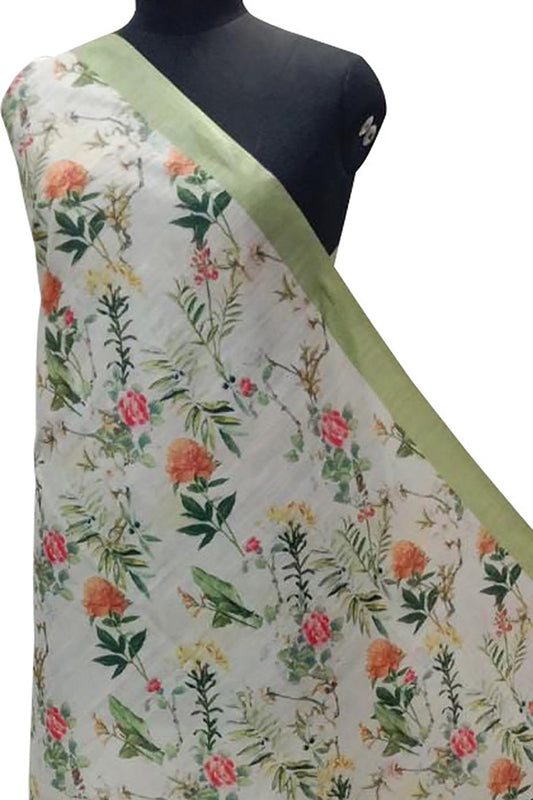 Multicolor Digital Printed Linen Dupatta - Luxurion World