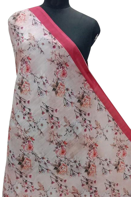 Multicolor Digital Printed Linen Dupatta - Luxurion World