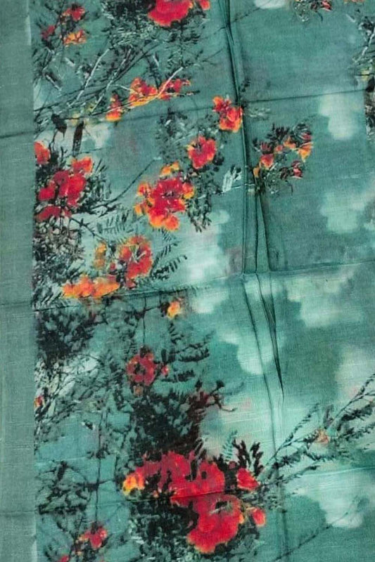 Get the Latest Blue Digital Printed Pure Linen Dupatta Online - Shop Now! - Luxurion World