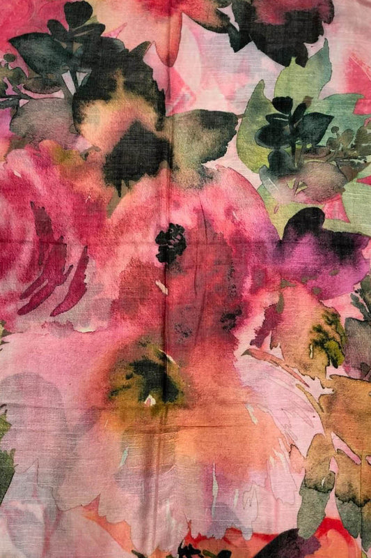 Shop Multicolor Digital Printed Pure Linen Dupatta Online - Trendy & Stylish - Luxurion World