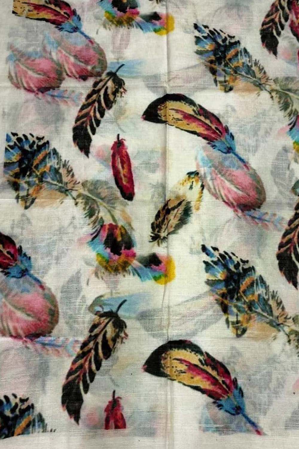 Shop Off White Pure Linen Dupatta Online - Latest Prints | Buy Now - Luxurion World