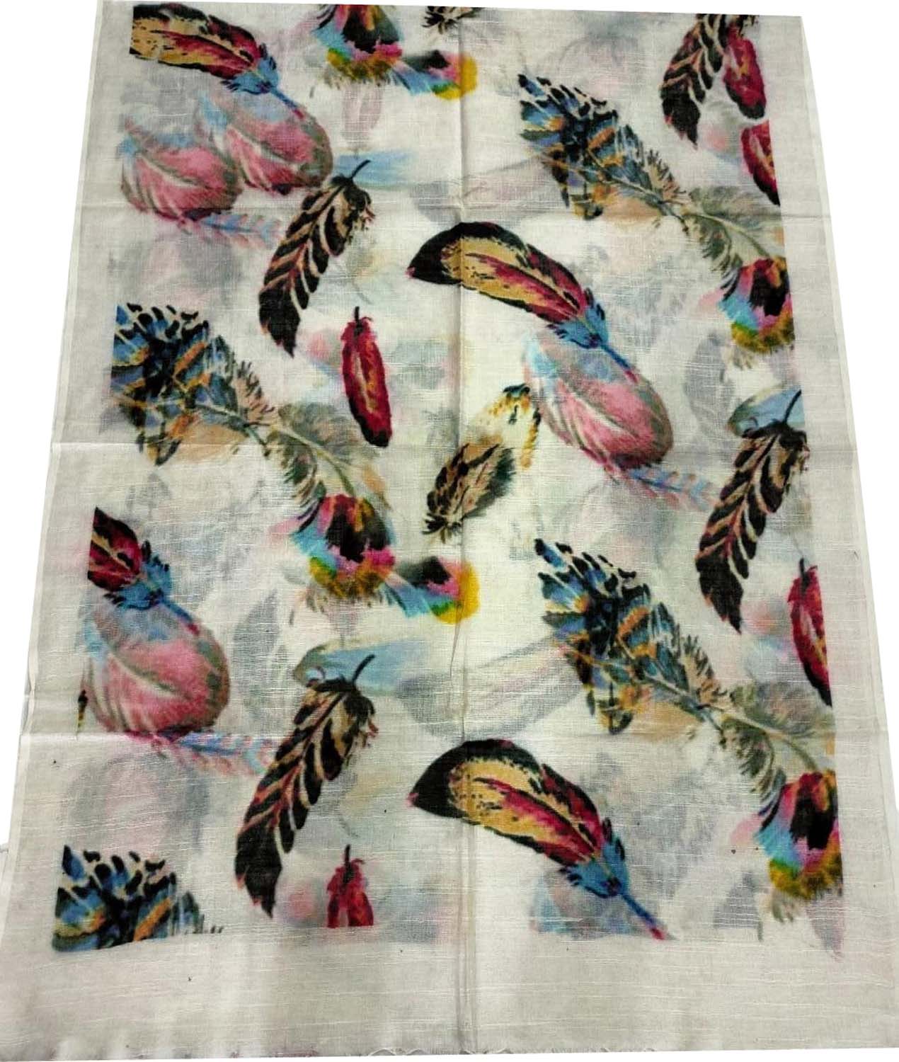 Shop Off White Pure Linen Dupatta Online - Latest Prints | Buy Now - Luxurion World