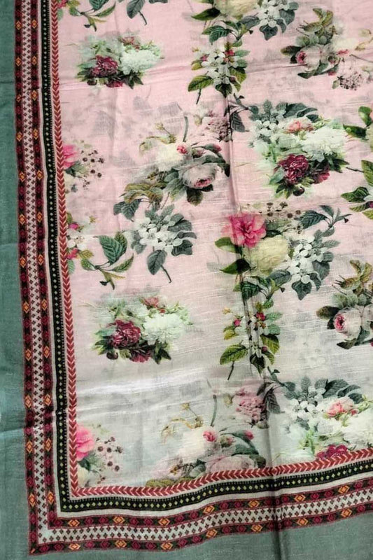 Shop Multicolor Digital Printed Pure Linen Dupatta Online - Latest Collection - Luxurion World