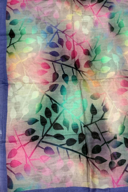 Shop Multicolor Digital Printed Pure Linen Dupatta Online - Latest Collection - Luxurion World