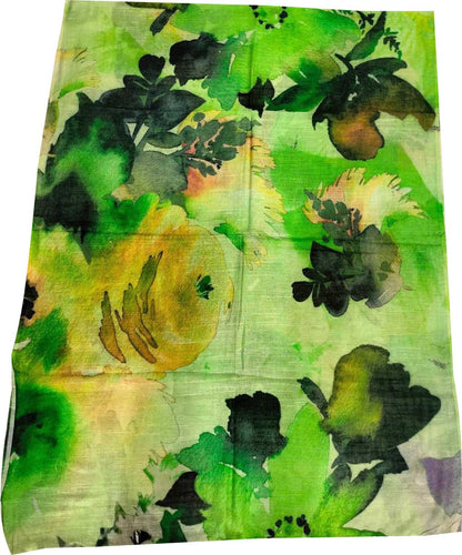 Get Stylish with Green Digital Printed Pure Linen Dupatta - Shop Online Now! - Luxurion World