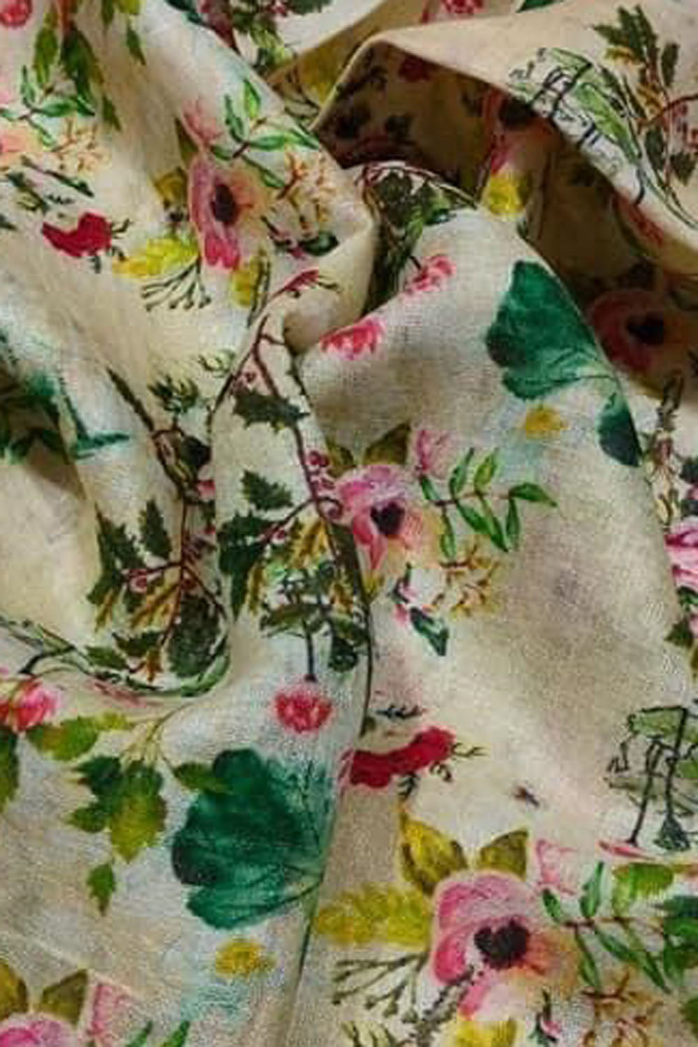 Pastel Linen Dupatta: Digital Printed Elegance - Luxurion World- Crafted Heirlooms