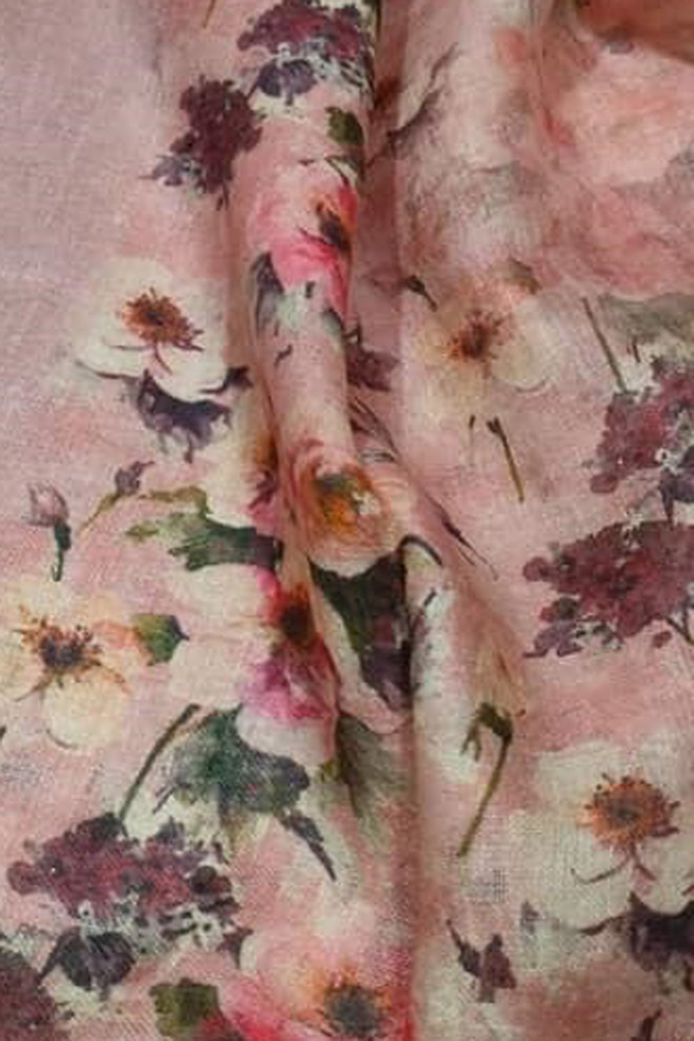 Stunning Pink Linen Dupatta with Digital Print - Luxurion World- Crafted Heirlooms