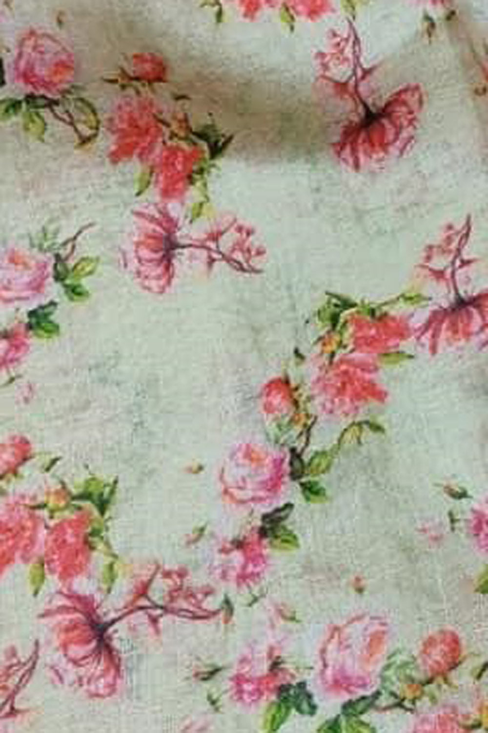 Pastel Linen Dupatta with Digital Print - Luxurion World- Crafted Heirlooms