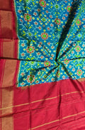 Blue Handloom Ikat Pure Silk Dupatta - Luxurion World