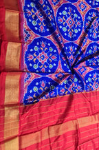 Blue Handloom Ikat Pure Silk Dupatta - Luxurion World