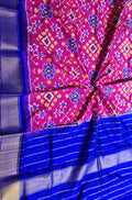 Pink Handloom Ikat Pure Silk Dupatta - Luxurion World