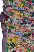 Multicolor Kalamkari Hand Painted Mangalgiri Cotton Dupatta - Luxurion World