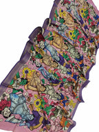 Multicolor Kalamkari Hand Painted Mangalgiri Cotton Dupatta - Luxurion World