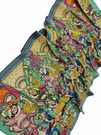 Multicolor Kalamkari Hand Painted Mangalgiri Cotton Dupatta - Luxurion World