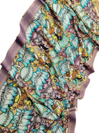 Multicolor Kalamkari Hand Painted Pure Bangalore Silk Dupatta - Luxurion World