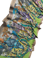 Multicolor Kalamkari Hand Painted Pure Bangalore Silk Dupatta - Luxurion World