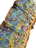 Multicolor Kalamkari Hand Painted Pure Bangalore Silk Dupatta - Luxurion World