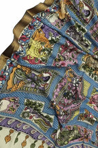 Multicolor Kalamkari Hand Painted Pure Bangalore Silk Dupatta - Luxurion World