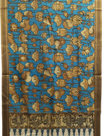 Multicolor Kalamkari Hand Painted Pure Bangalore Silk Dupatta - Luxurion World