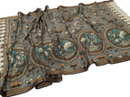 Multicolor Kalamkari Hand Painted Pure Bangalore Silk Dupatta - Luxurion World