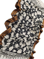 Black And White Kalamkari Hand Painted Pure Bangalore Silk Dupatta - Luxurion World