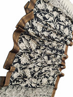 Black And White Kalamkari Hand Painted Pure Bangalore Silk Dupatta - Luxurion World