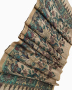 Pastel Pen Kalamkari Pure Tussar Silk Dupatta: Elegant and Ethereal - Luxurion World